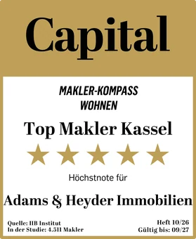 Capital Makler-Kompass Wohnen 2026: Top Makler Kassel, fünf Sterne für Adams & Heyder